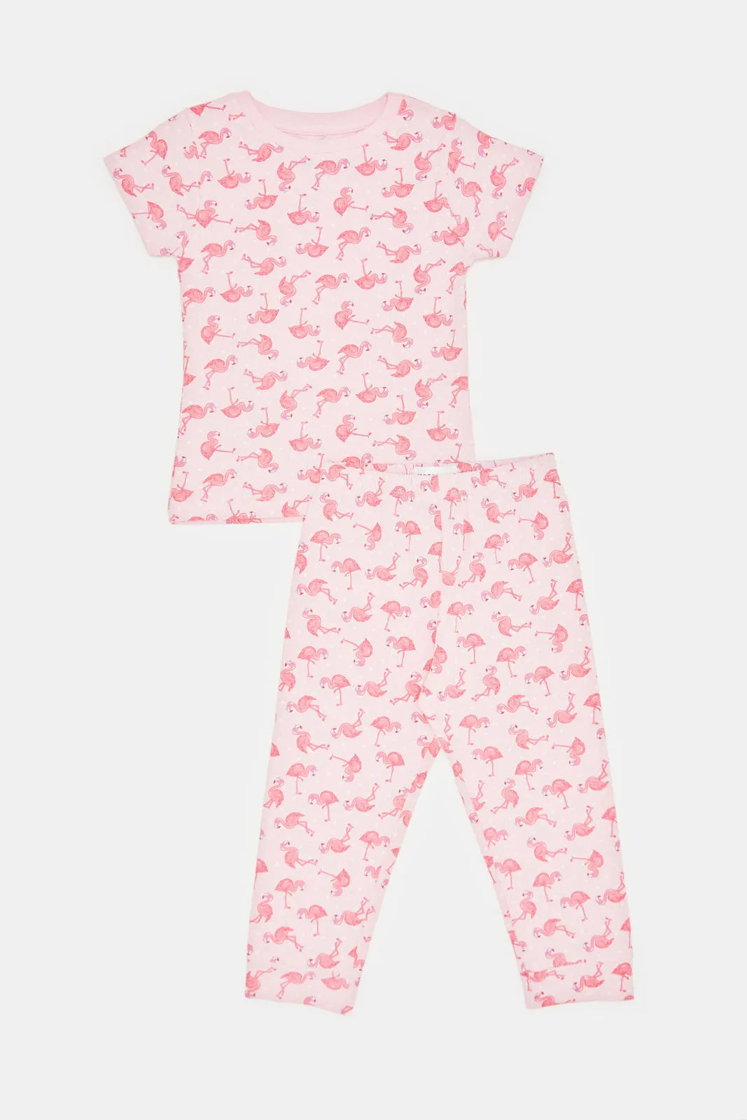 Infant Girls Pink Flamingo Print Pyjama Set (2 Piece)