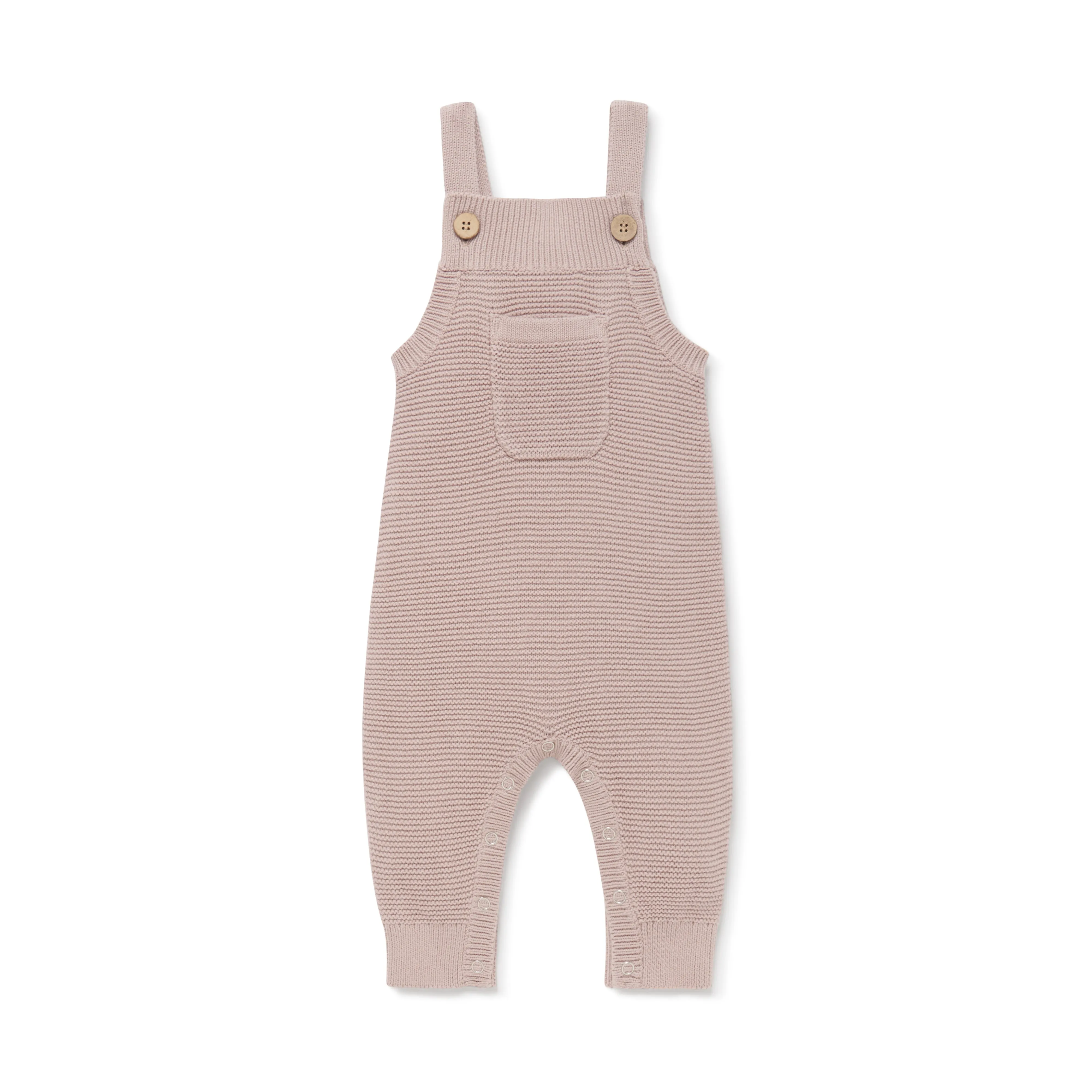 Knit Pocket Overalls | Mauve