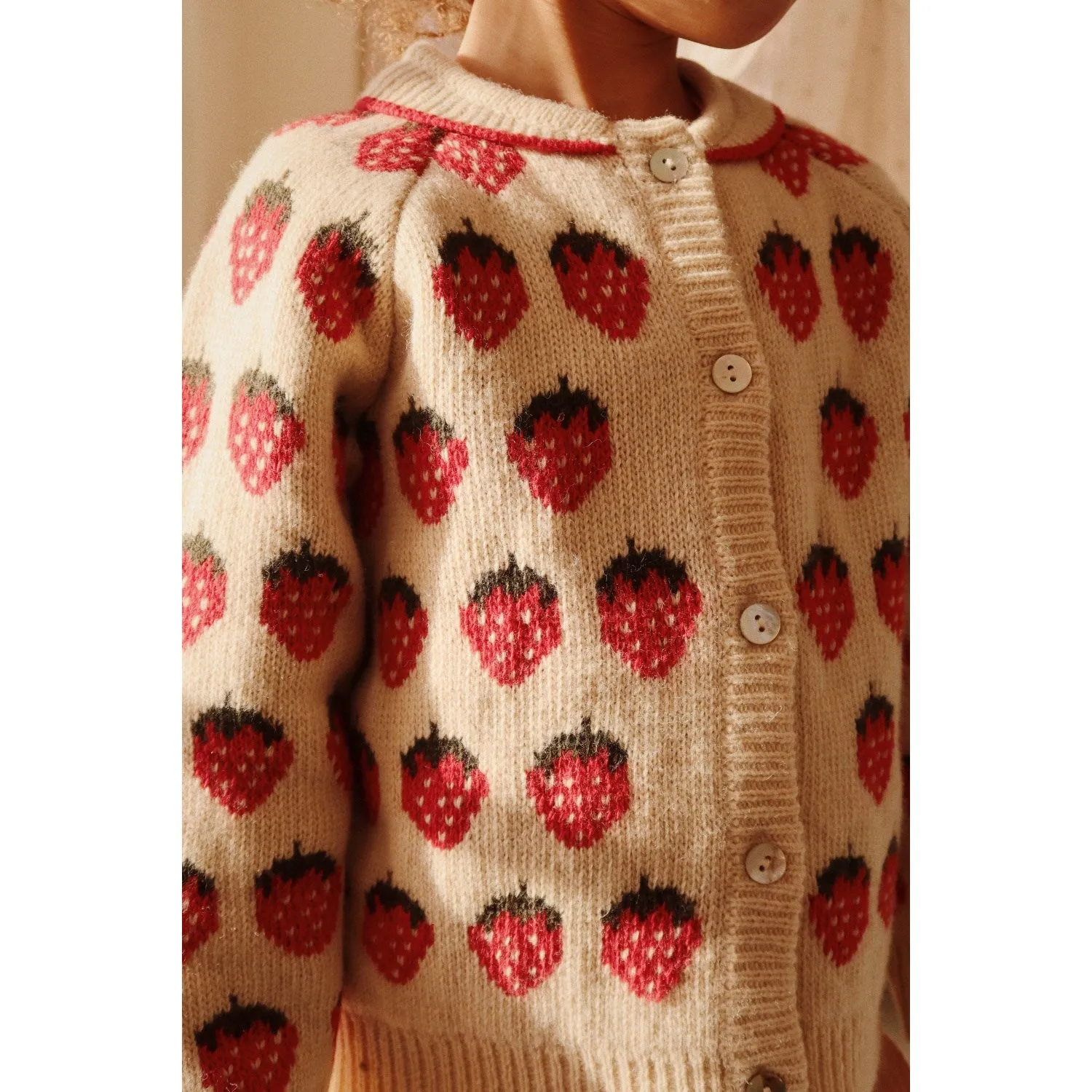 Konges Sløjd Strawberry Belou Knit Collar Cardigan