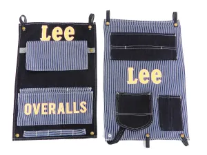 Lee Denim Wall Hanging Pockets Logo Graphic Connectable Organizer with Multipurpose Pockets LA0555-99 Deep Blue Indigo/Hickory-Stripe