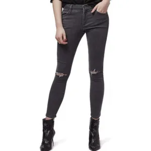 'Leigh' Ripped Crop Skinny Jeans (Petite)