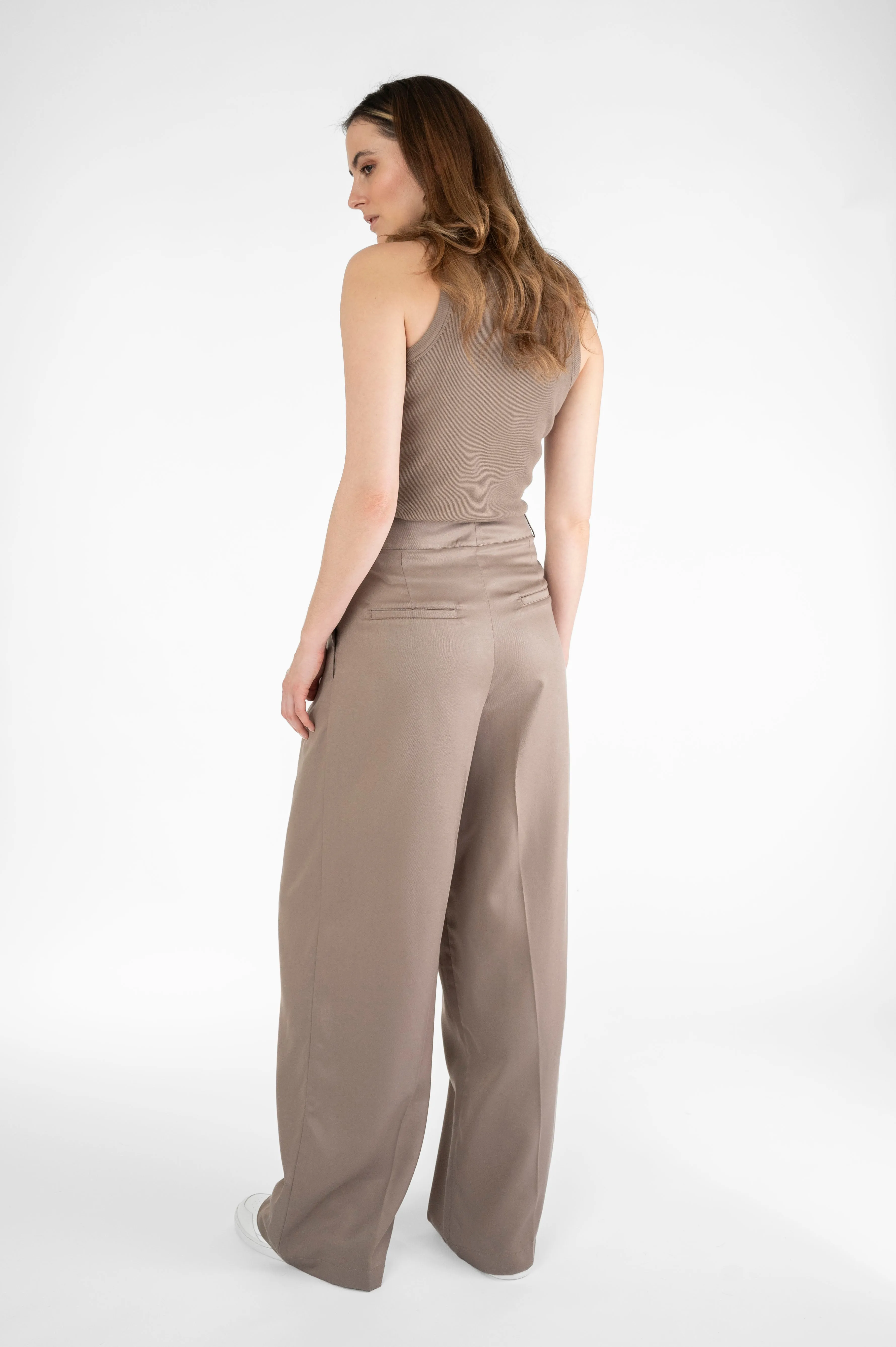 Light Wide Leg Pants Taupe