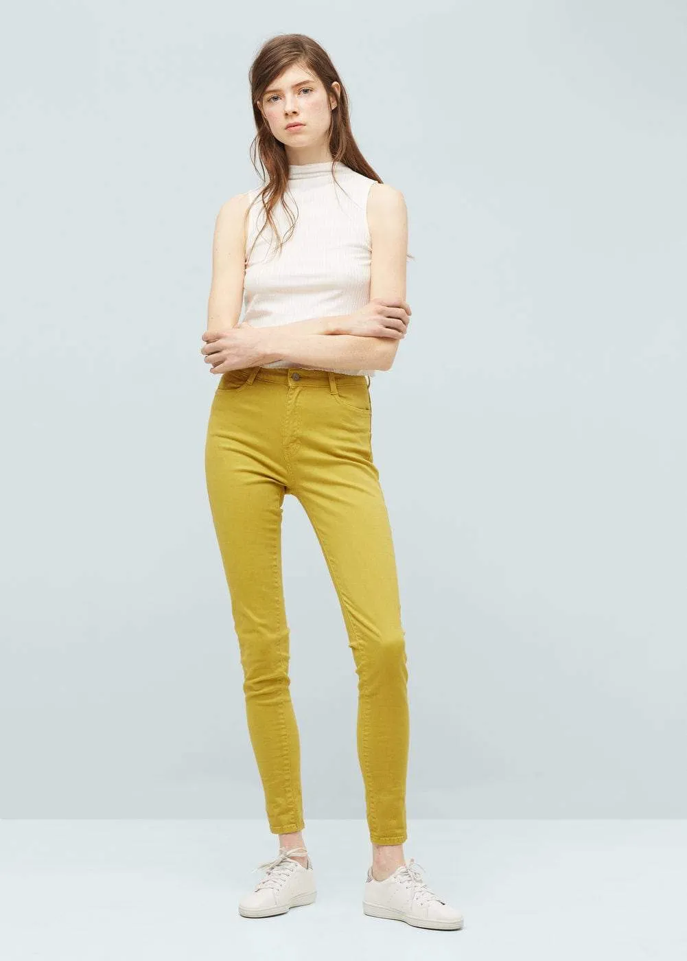 Mango Mustard Skinny Womens Jeans