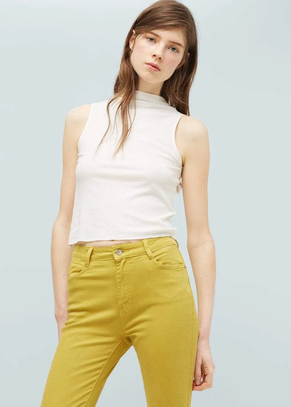 Mango Mustard Skinny Womens Jeans