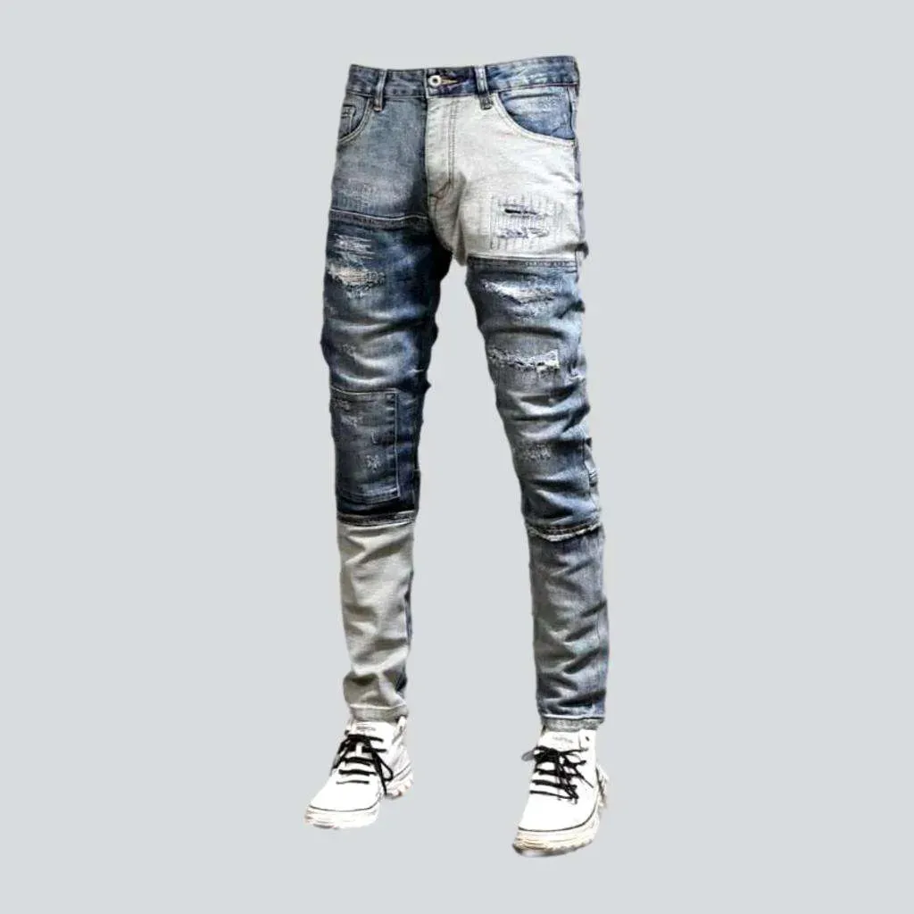 Mid-waist men's street jeans