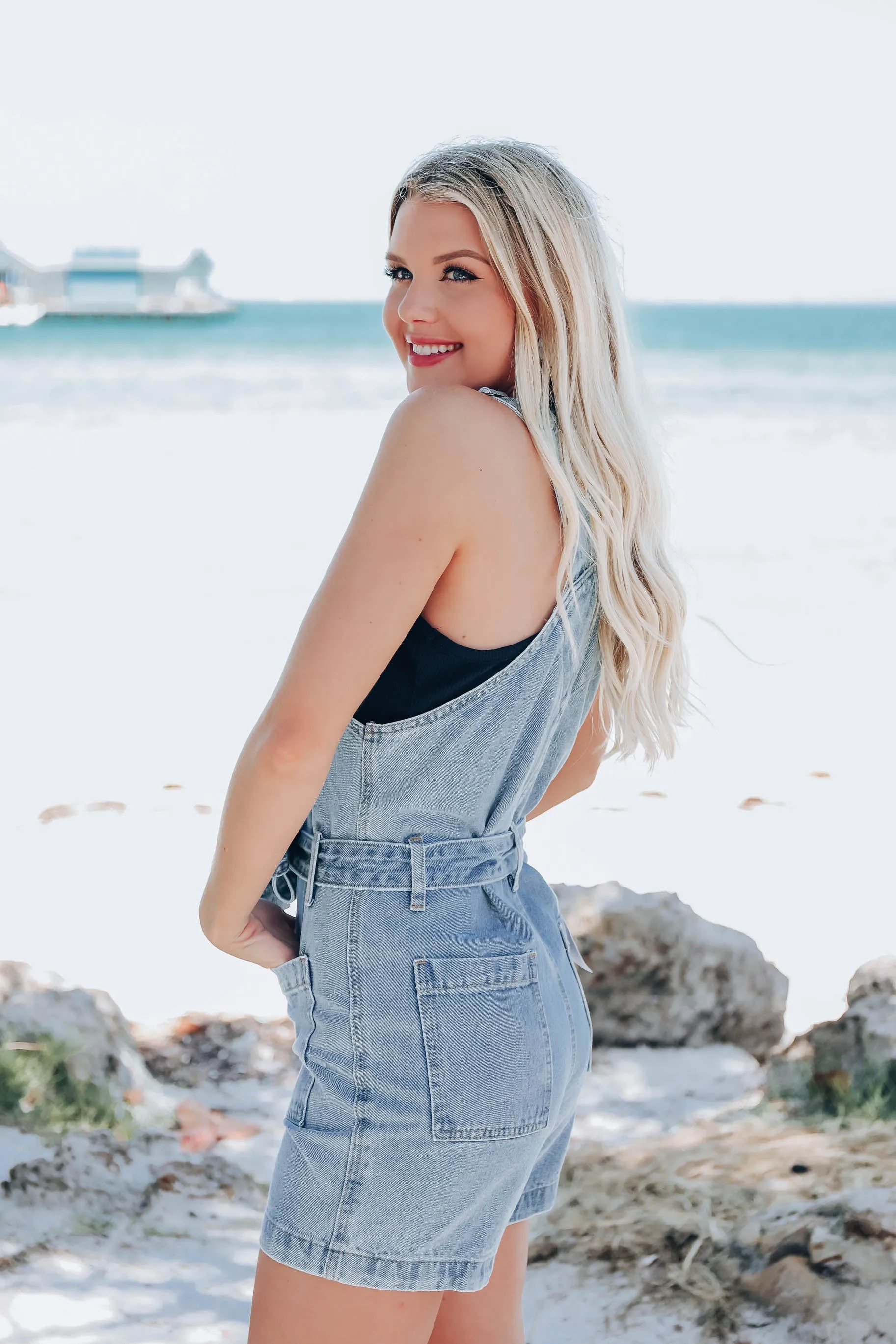 Nature Coast Denim Overall Shorts