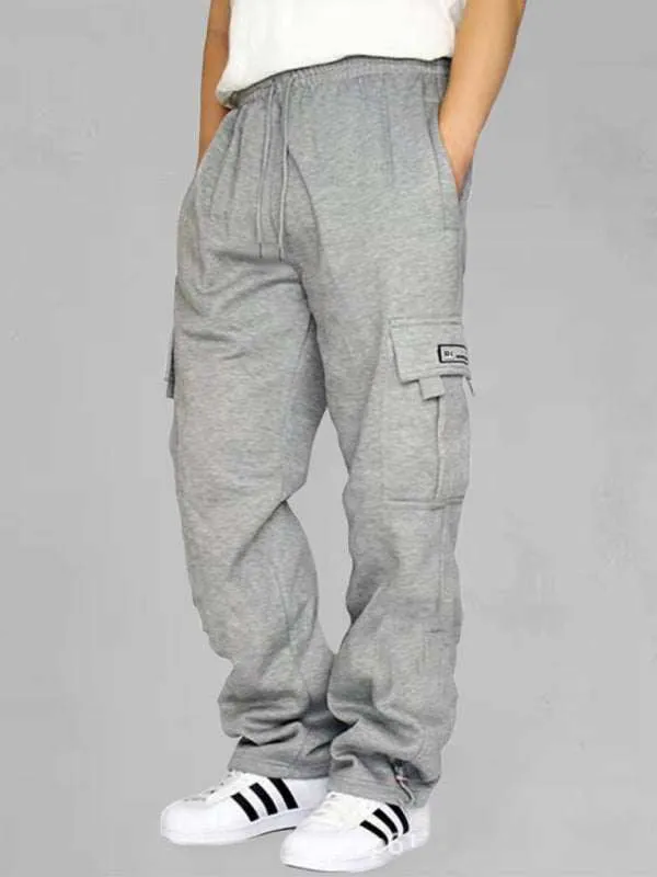 New sports and leisure loose foot multi-pocket tether men's loose overalls trousers