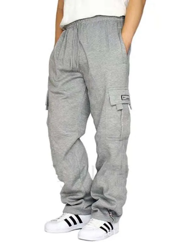 New sports and leisure loose foot multi-pocket tether men's loose overalls trousers