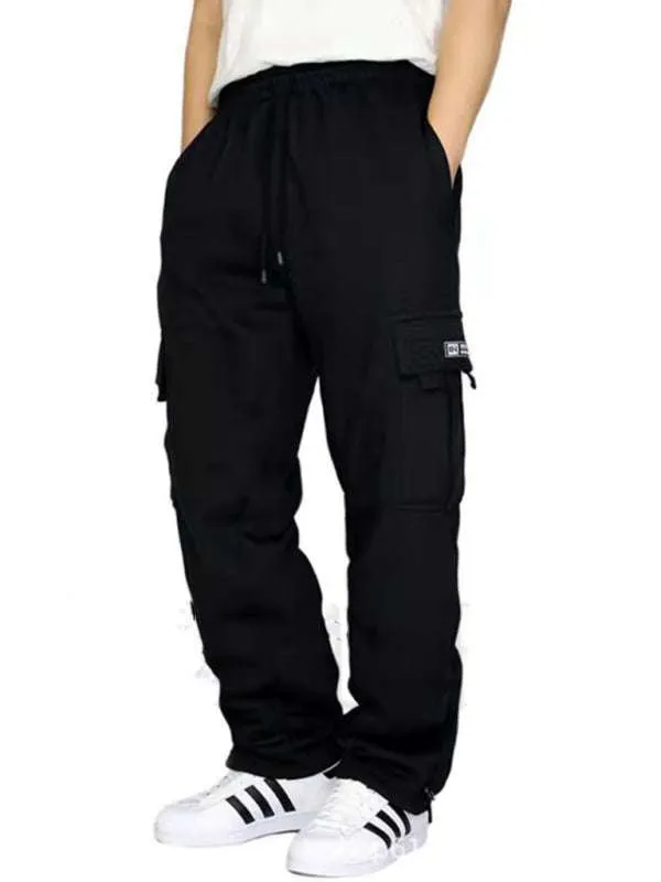 New sports and leisure loose foot multi-pocket tether men's loose overalls trousers