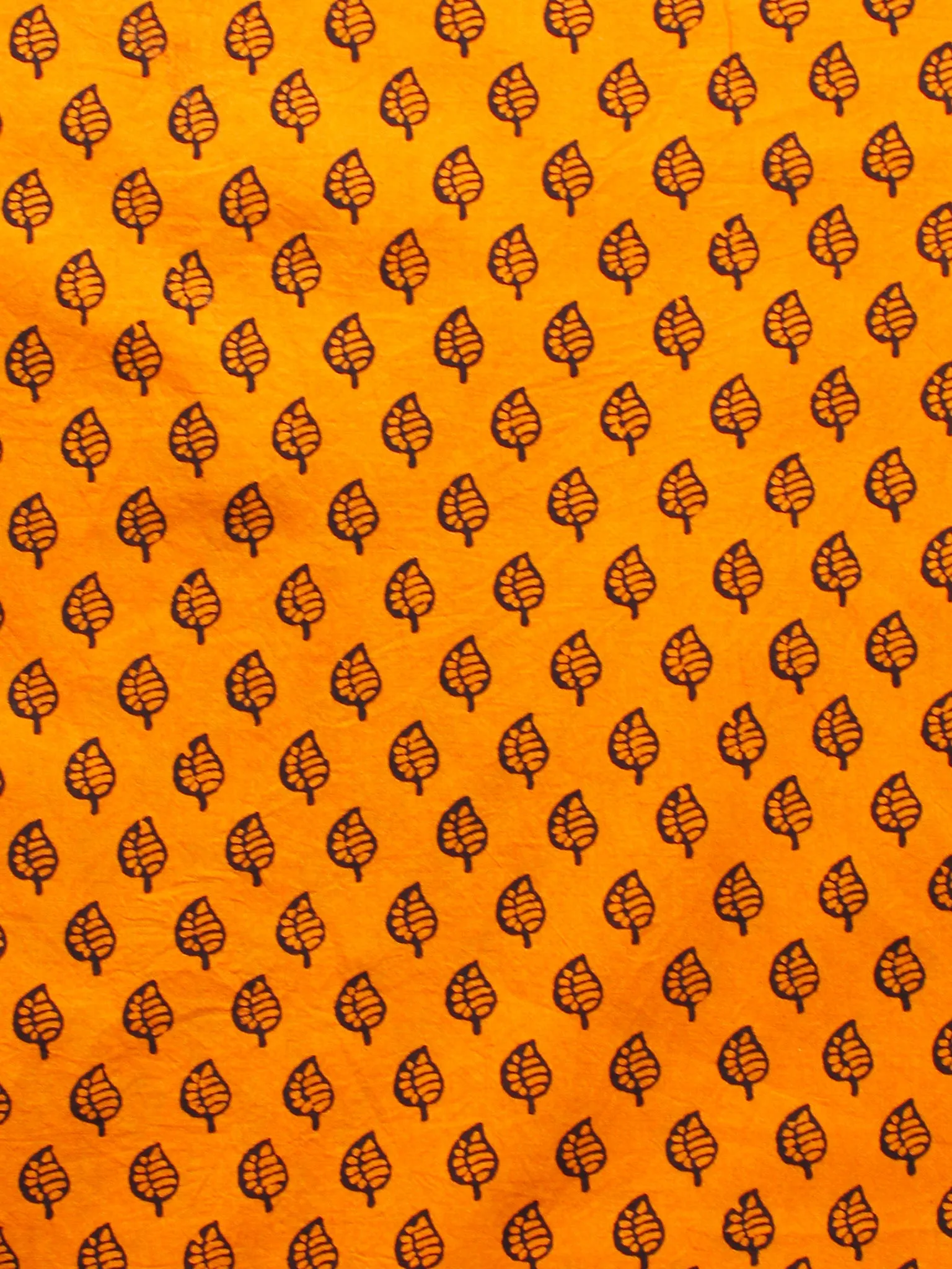 Orange Black Bagh Printed Cotton Fabric Per Meter - F005F1705