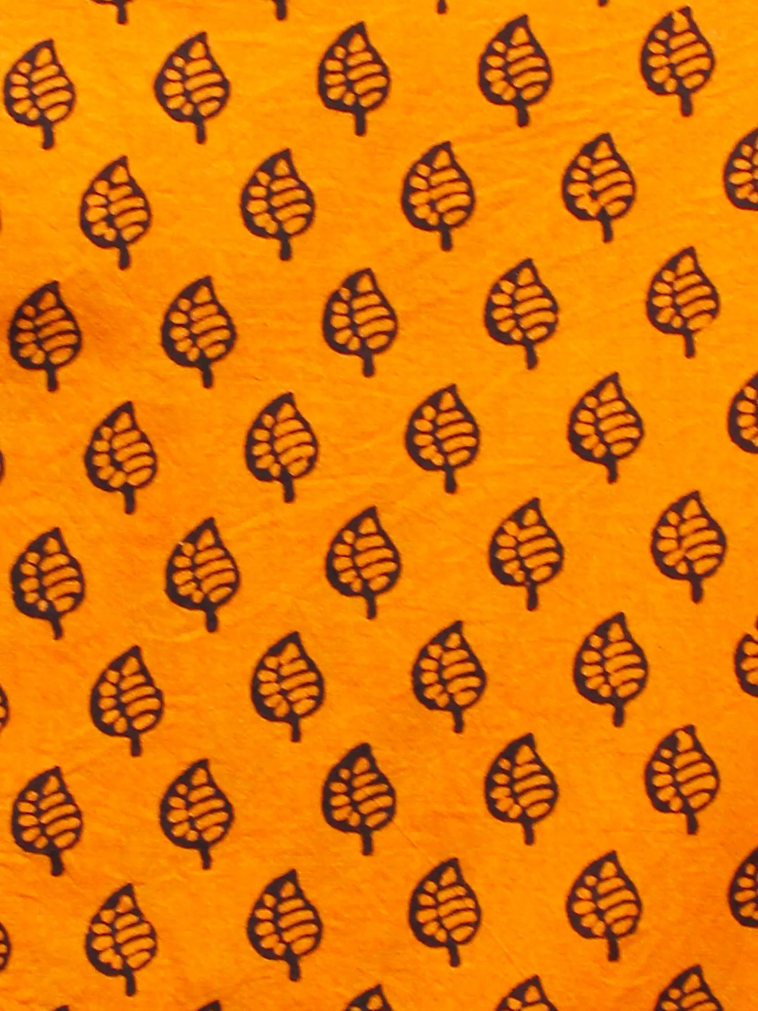 Orange Black Bagh Printed Cotton Fabric Per Meter - F005F1705