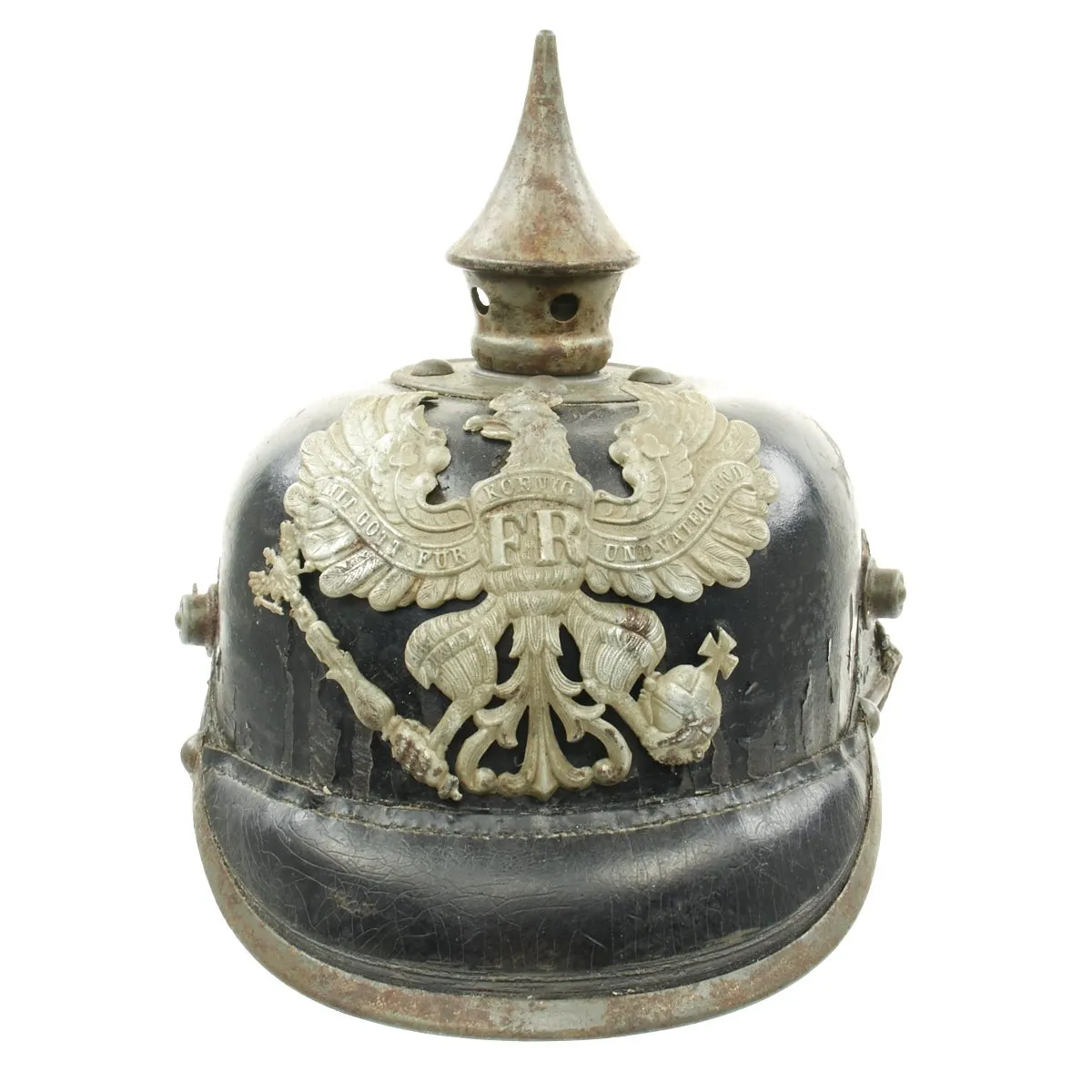 Original German WWI Prussian M1915 Line Infantry EM/NCO Pickelhaube Spiked Helmet