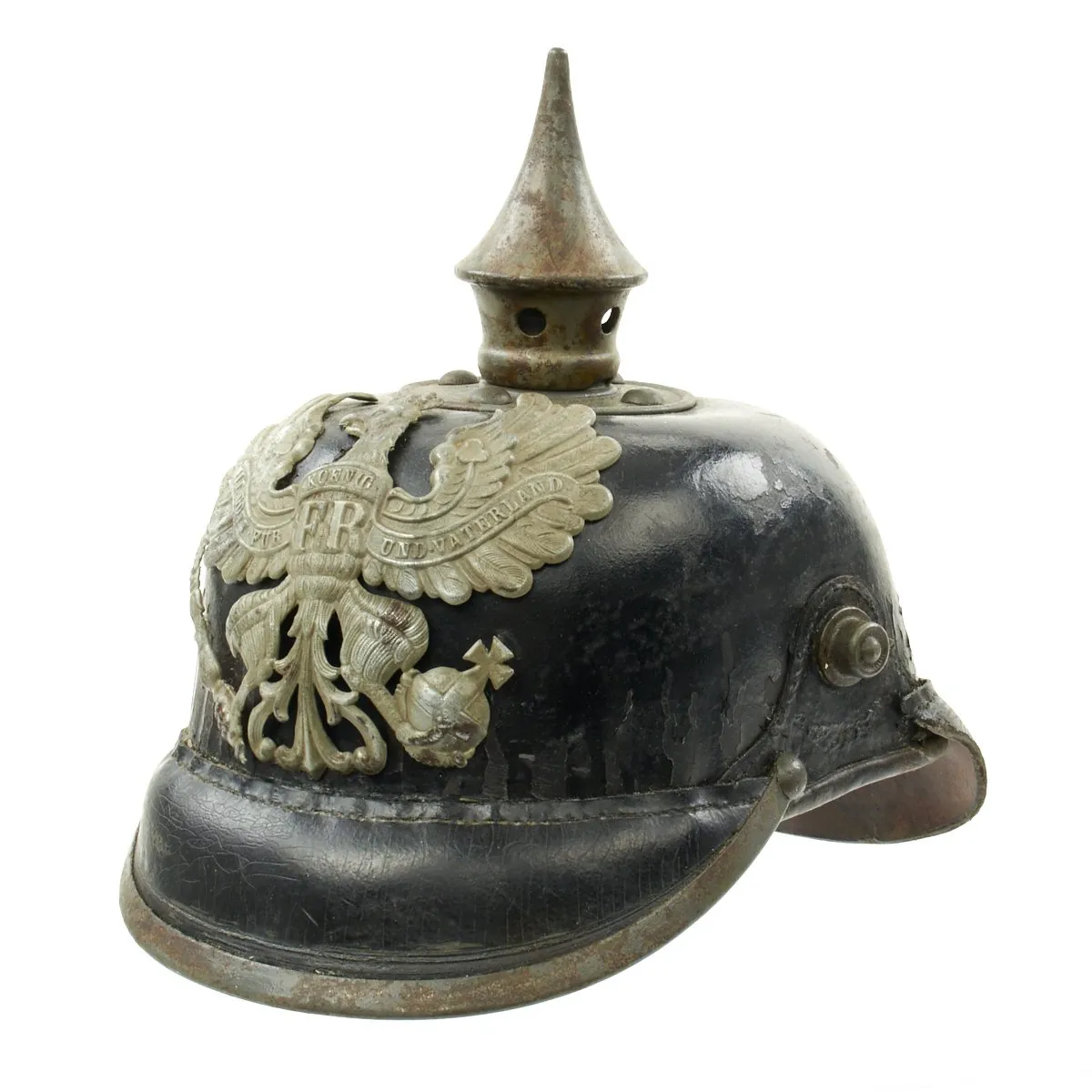 Original German WWI Prussian M1915 Line Infantry EM/NCO Pickelhaube Spiked Helmet