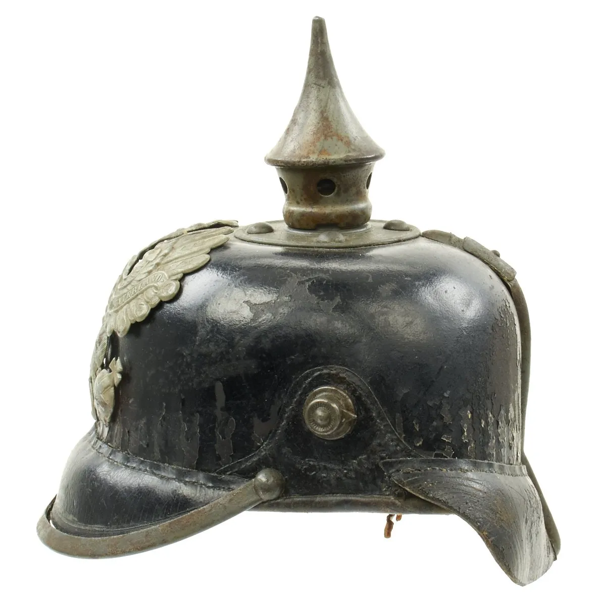 Original German WWI Prussian M1915 Line Infantry EM/NCO Pickelhaube Spiked Helmet