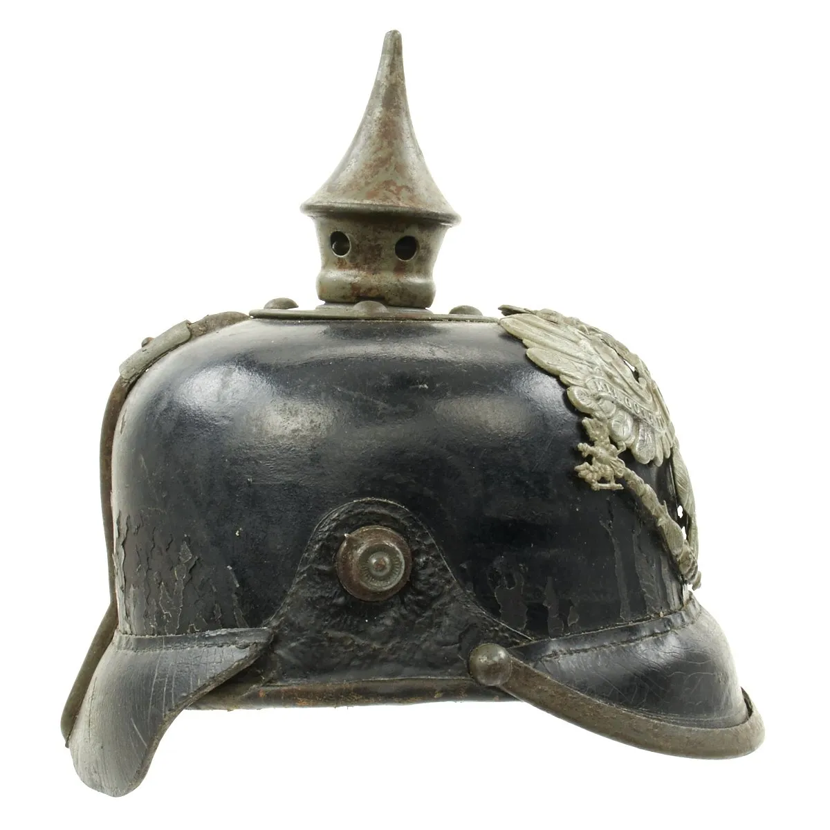 Original German WWI Prussian M1915 Line Infantry EM/NCO Pickelhaube Spiked Helmet