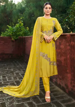 Party Wear Pure Muslin Unstitched Suit Dress Material for Women