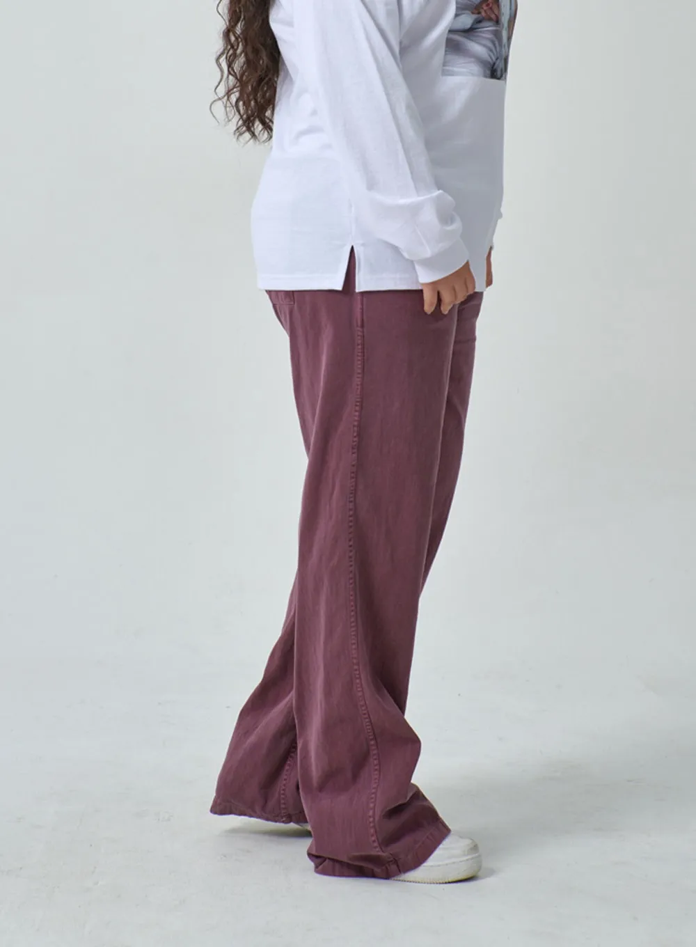 Plus Wide Leg Banded Pants IF317