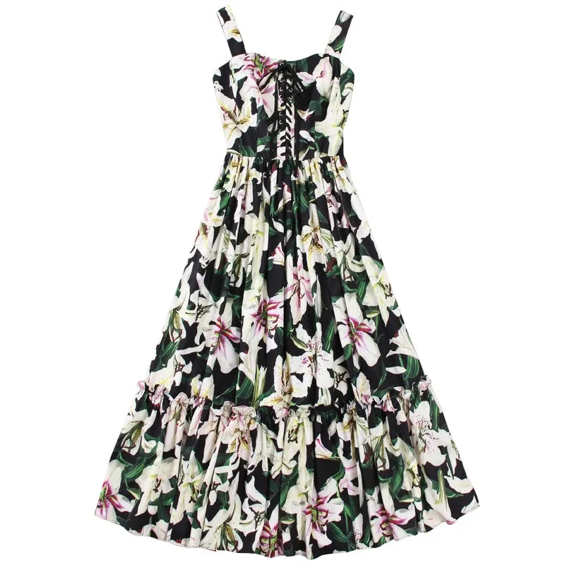 Printed Drawstring Dress