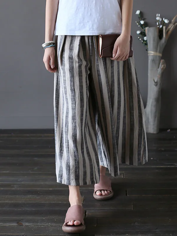 Ribbon Stripe Wide Leg Pants