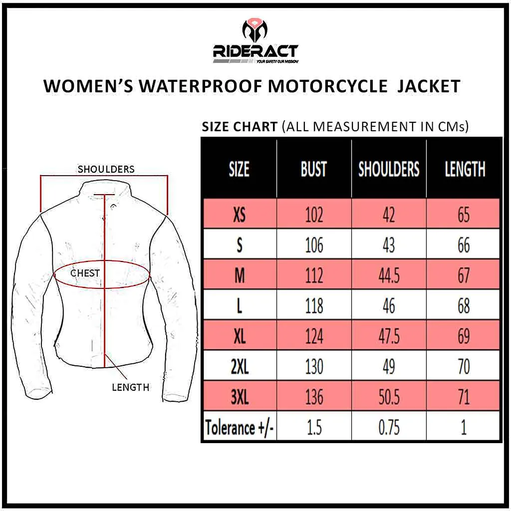 RIDERACT® Women Waterproof Motorcycle Jacket Gallop Pink