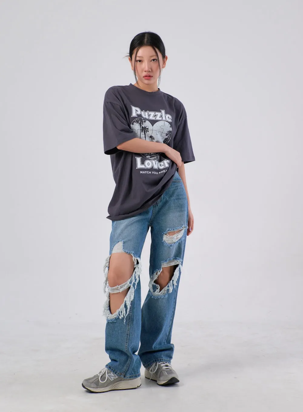 Ripped Knee Jeans IA305