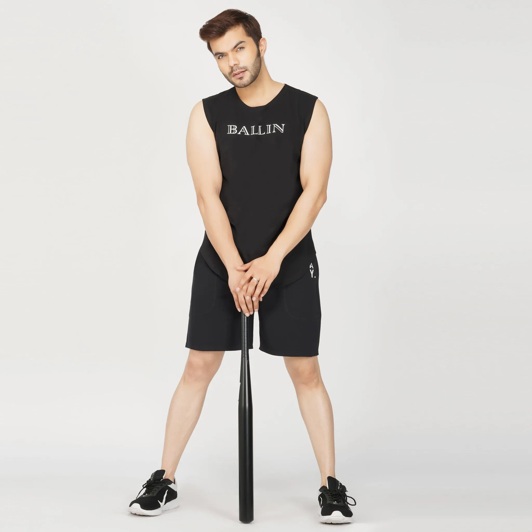 SLAY. Men's Sleeveless Dropcut T-shirt BALLIN' Edition Printed