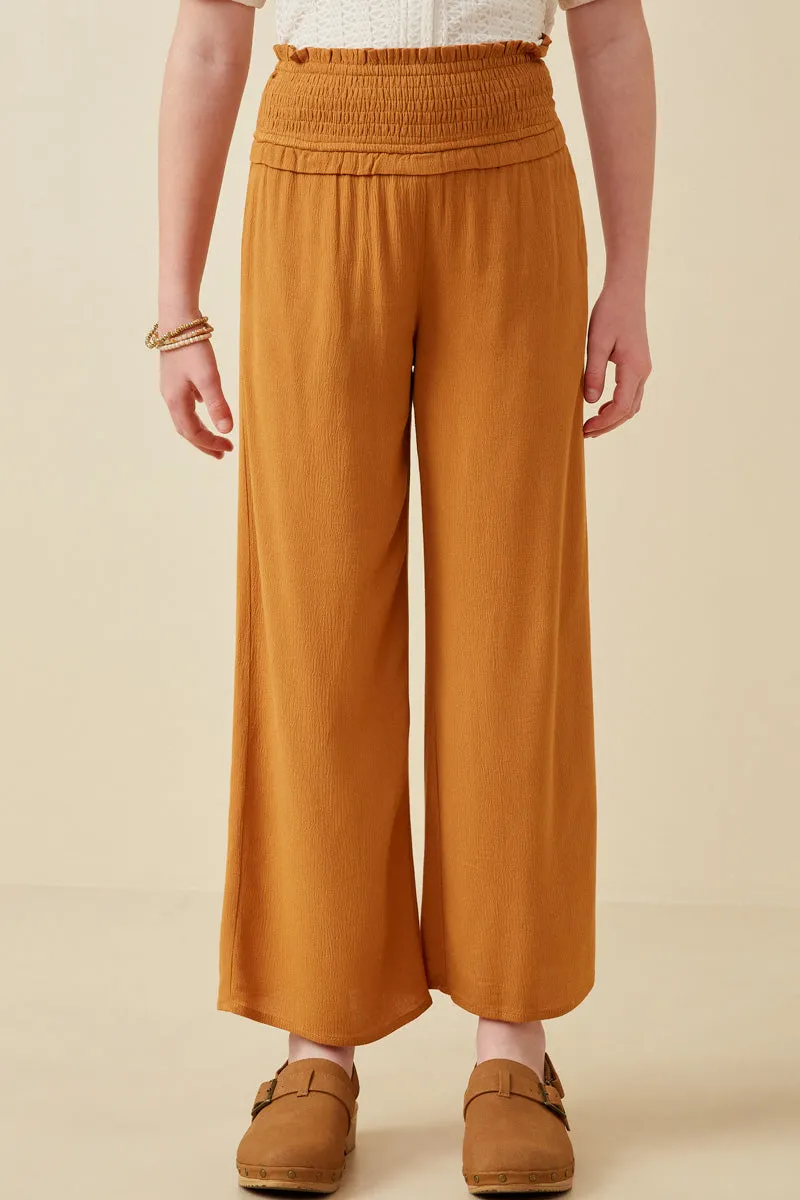 Smocked Waist Wide Leg Pants