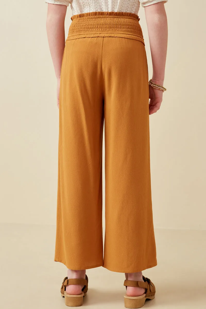 Smocked Waist Wide Leg Pants