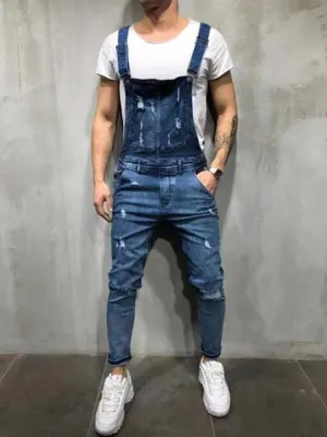 Solid Color Casual Overalls