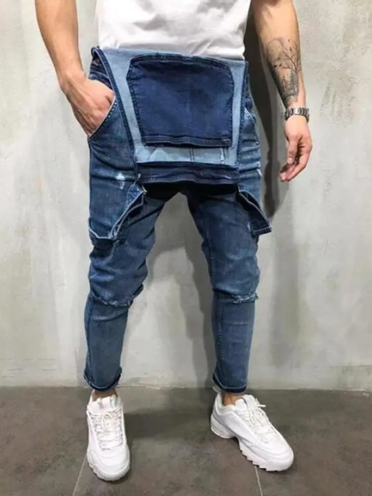 Solid Color Casual Overalls