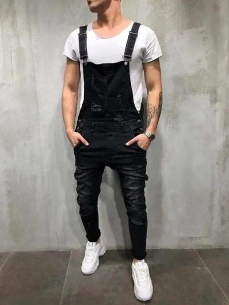 Solid Color Casual Overalls