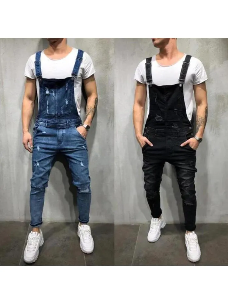 Solid Color Casual Overalls