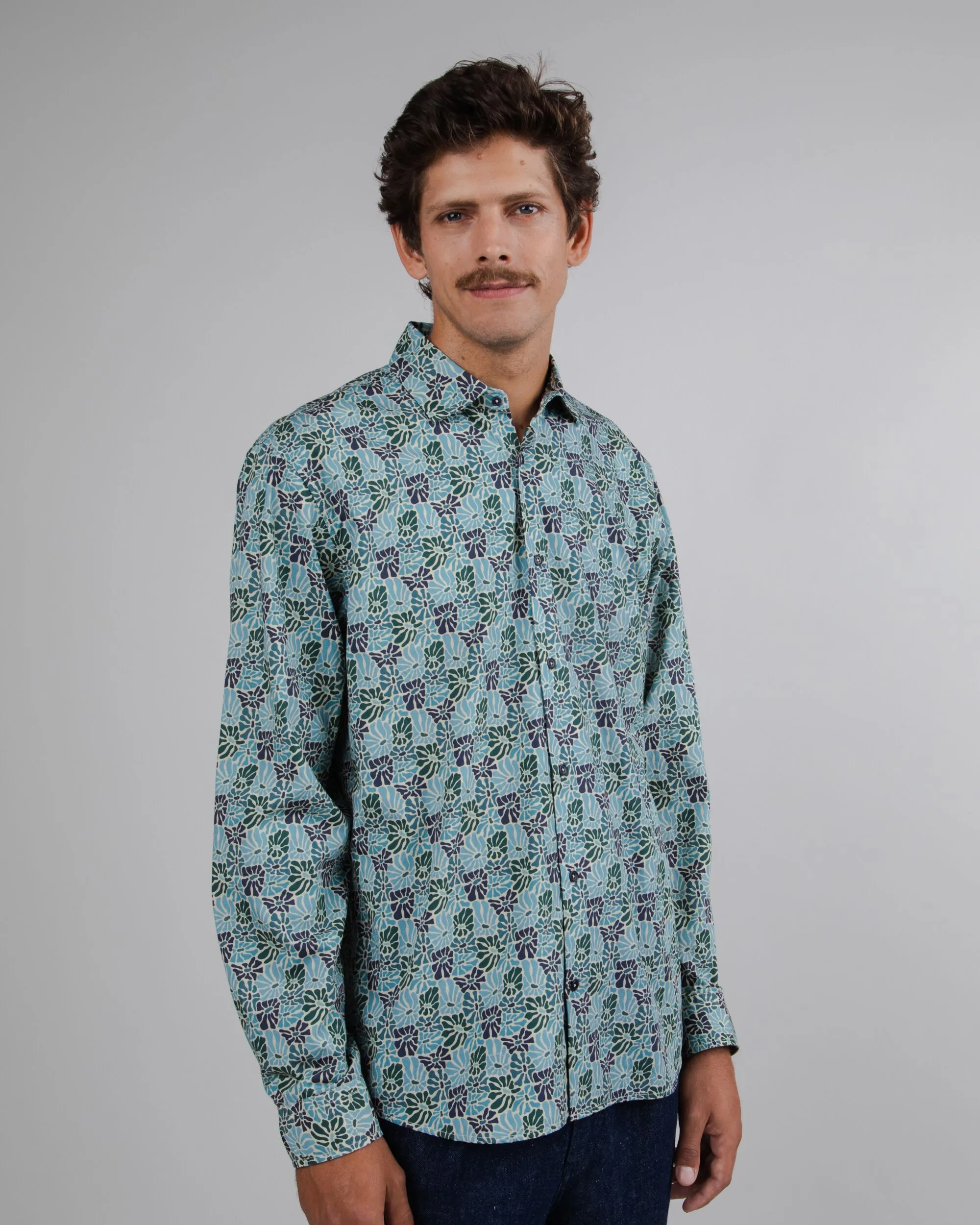 Spring Cotton Shirt Blue