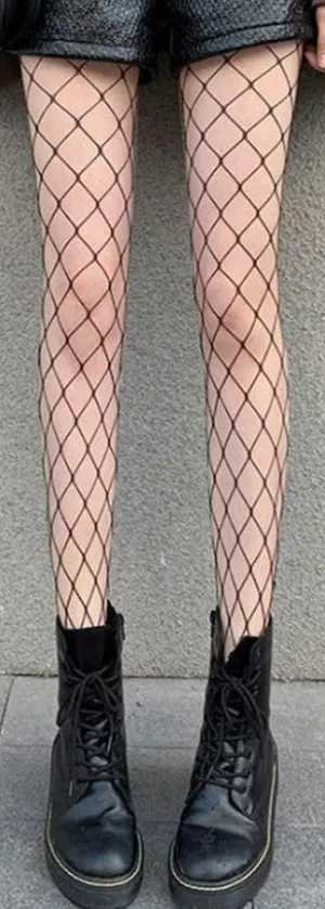 Stockings Fishnet Larger Mesh - O/S (Black)