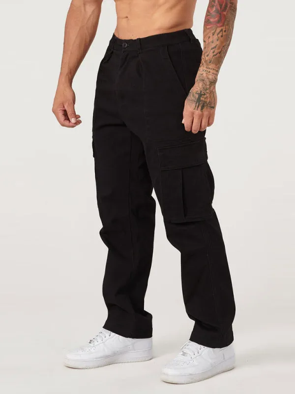 TEEK - Spliced Solid Color Casual Sports Loose Trousers