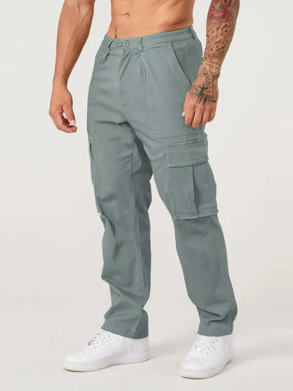 TEEK - Spliced Solid Color Casual Sports Loose Trousers