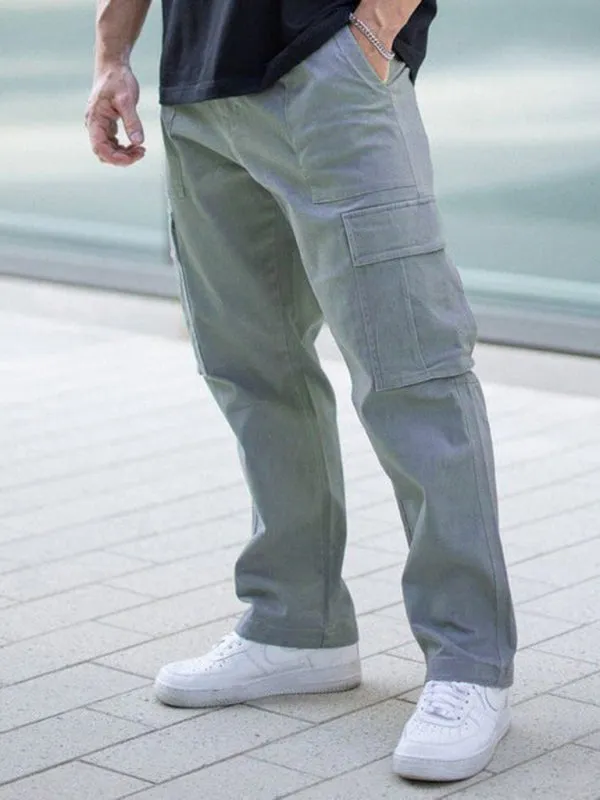 TEEK - Spliced Solid Color Casual Sports Loose Trousers