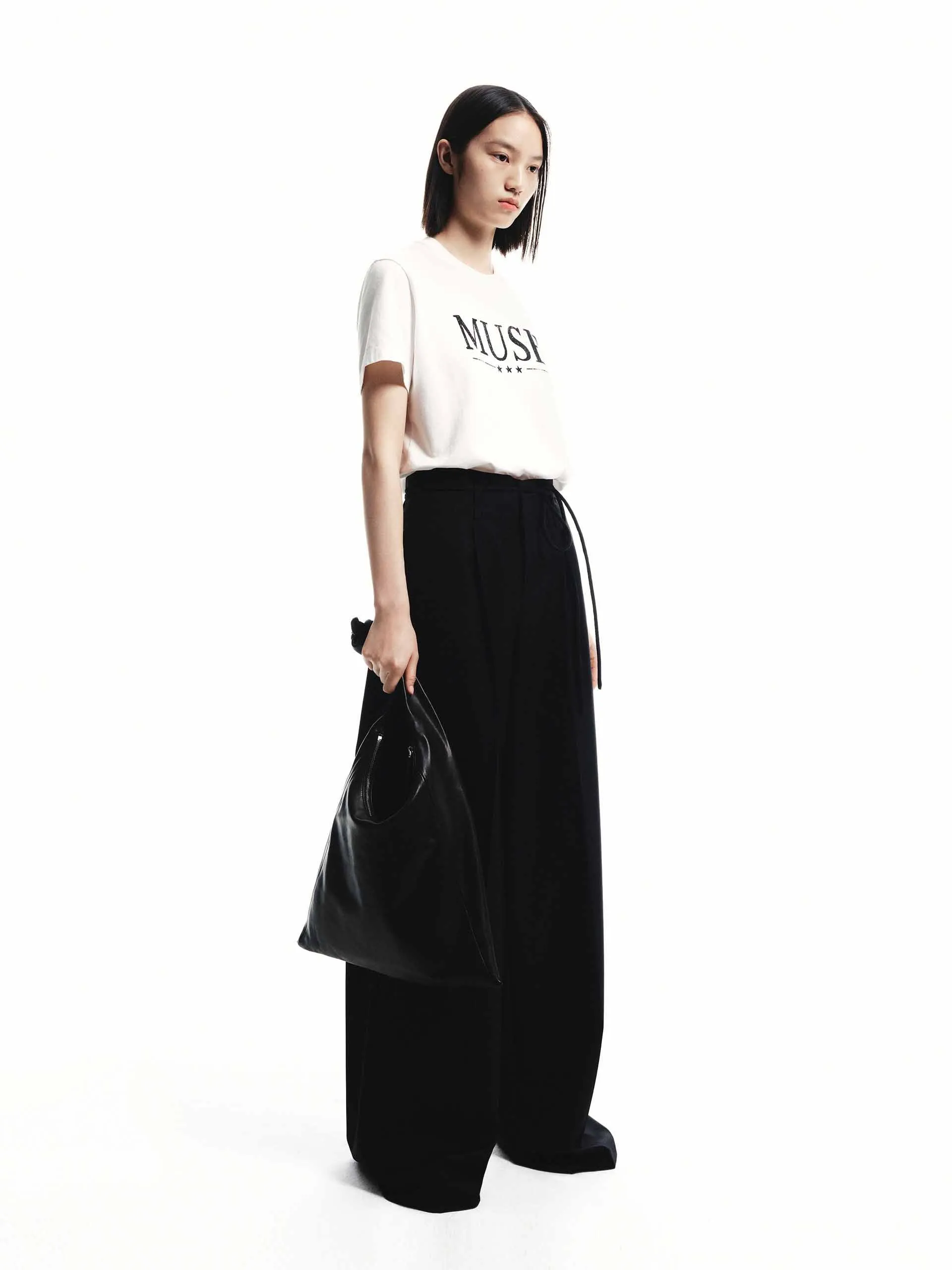 Tie Detail Wide Leg Pants