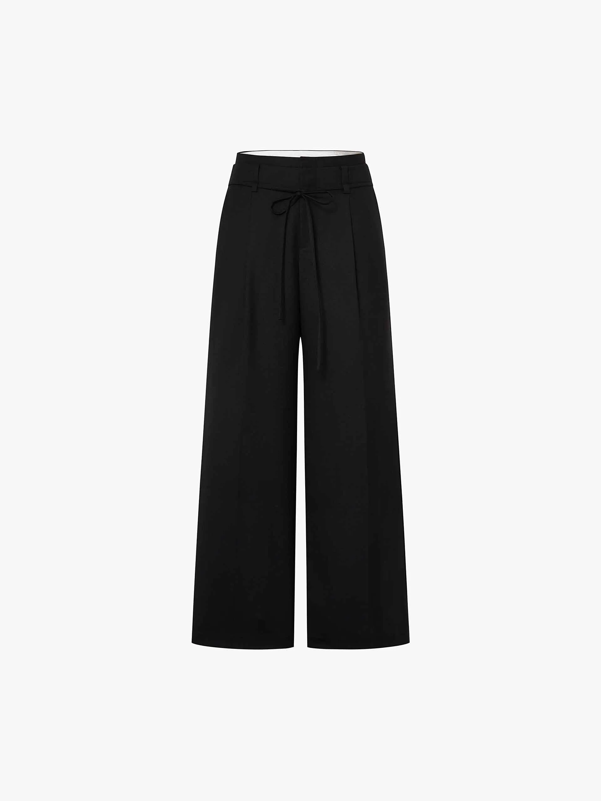 Tie Detail Wide Leg Pants