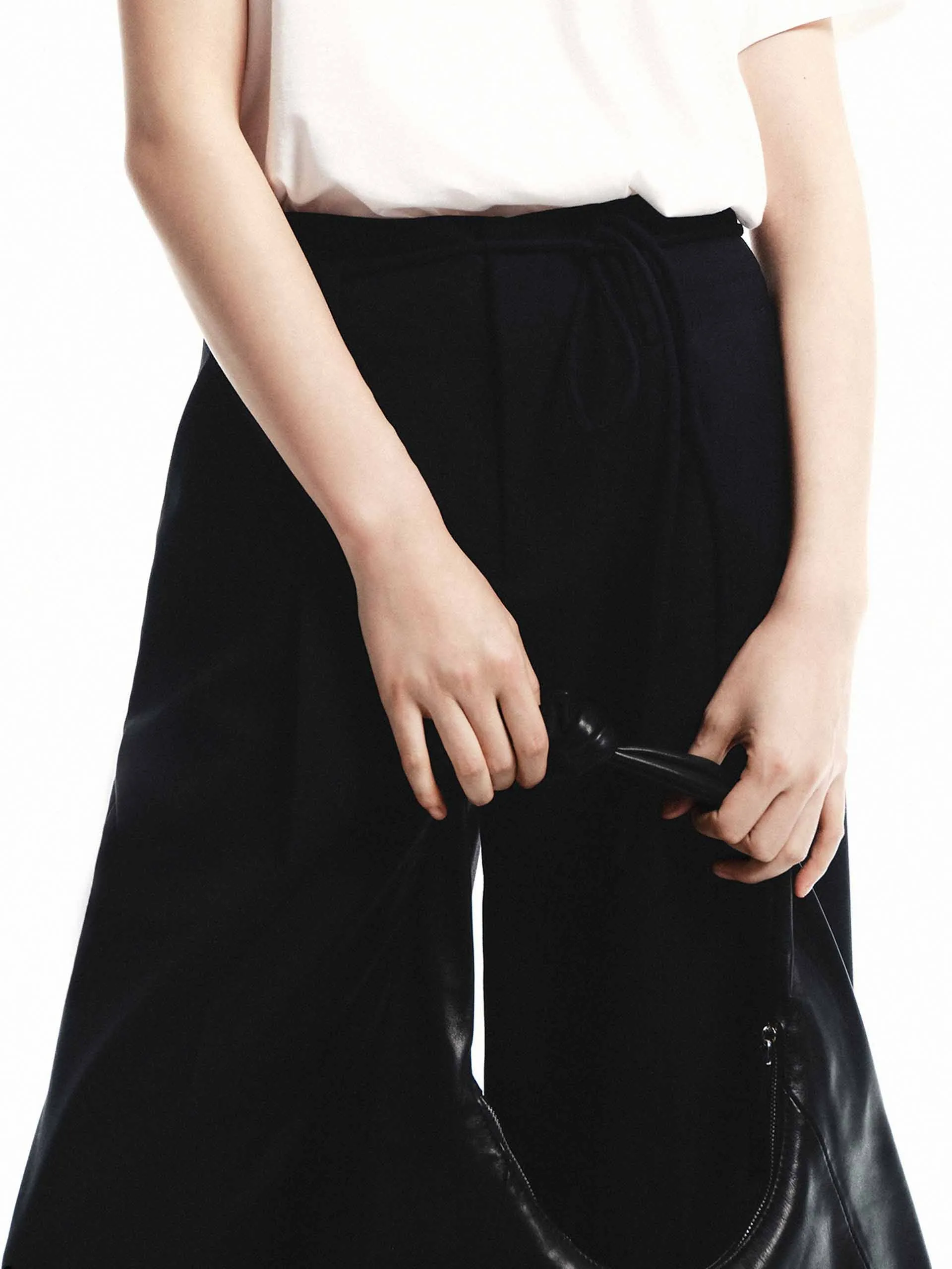 Tie Detail Wide Leg Pants