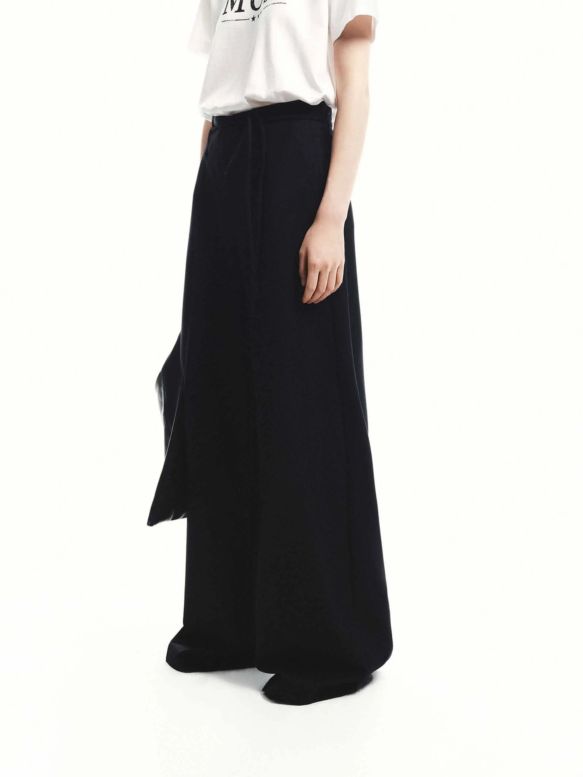 Tie Detail Wide Leg Pants