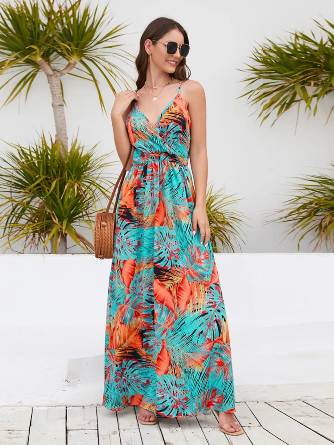 Tropical Cami Vacation Maxi Dress