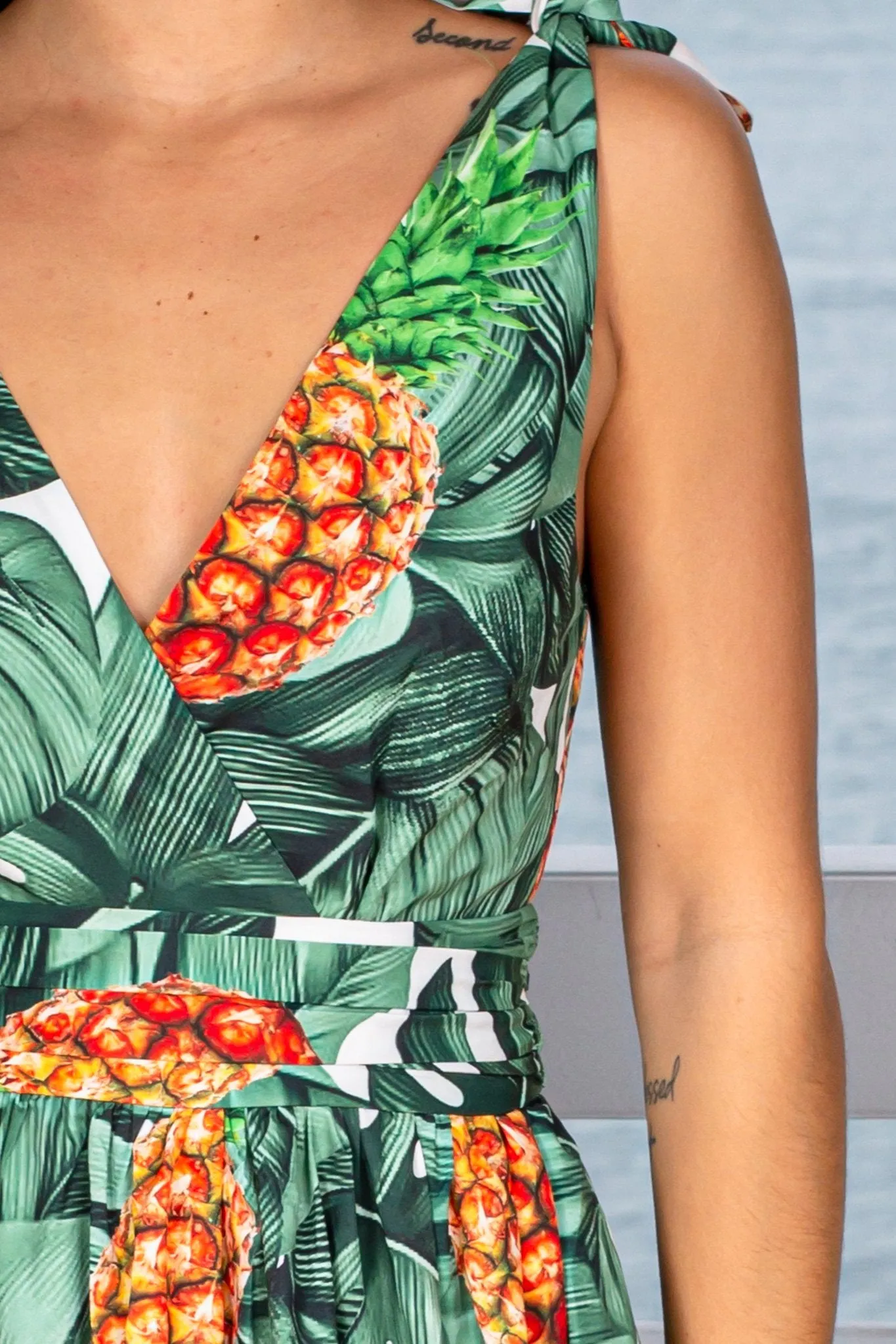 Tropical Printed Maxi Dress with Slits