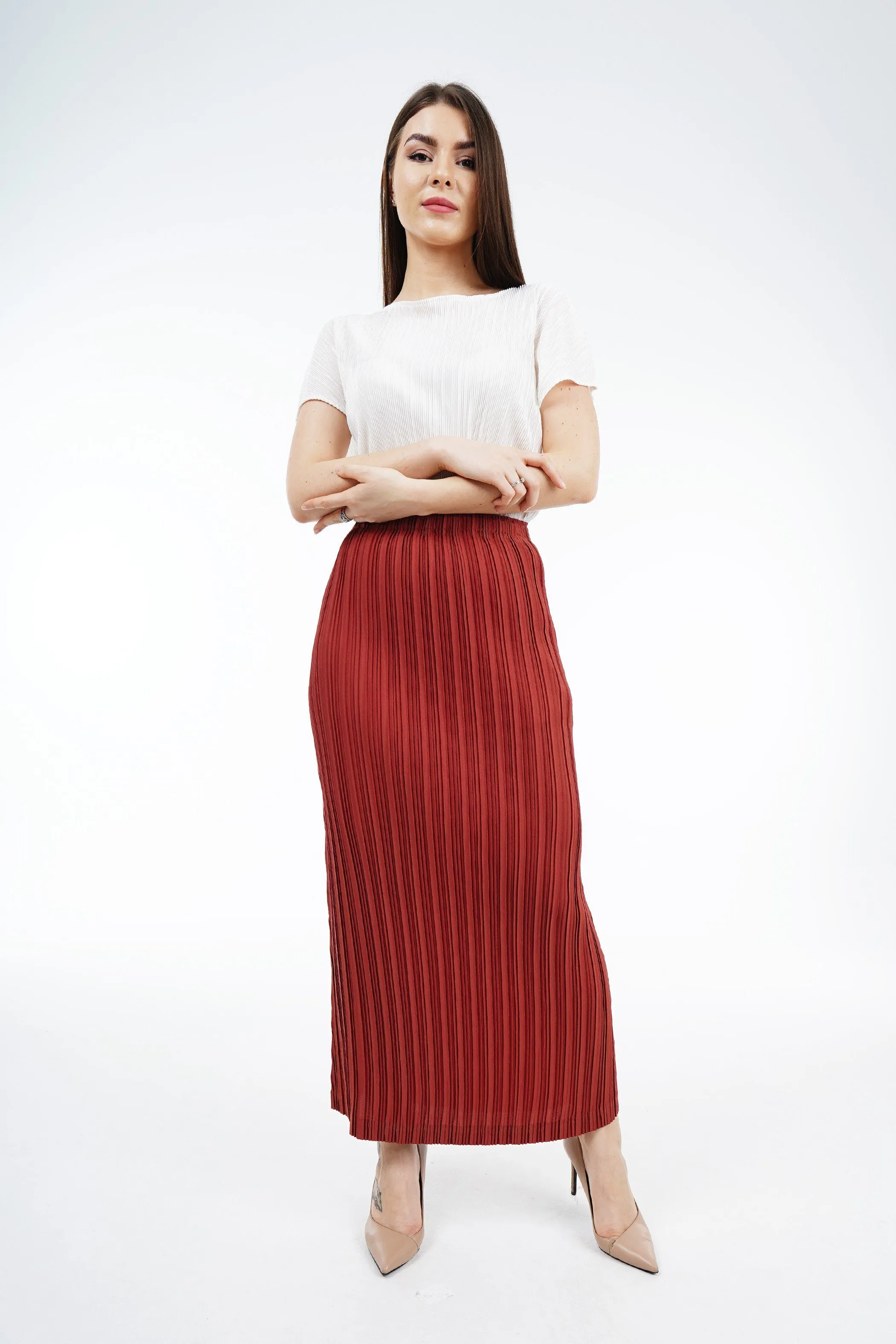 Tyler Pleated Pencil Skirt