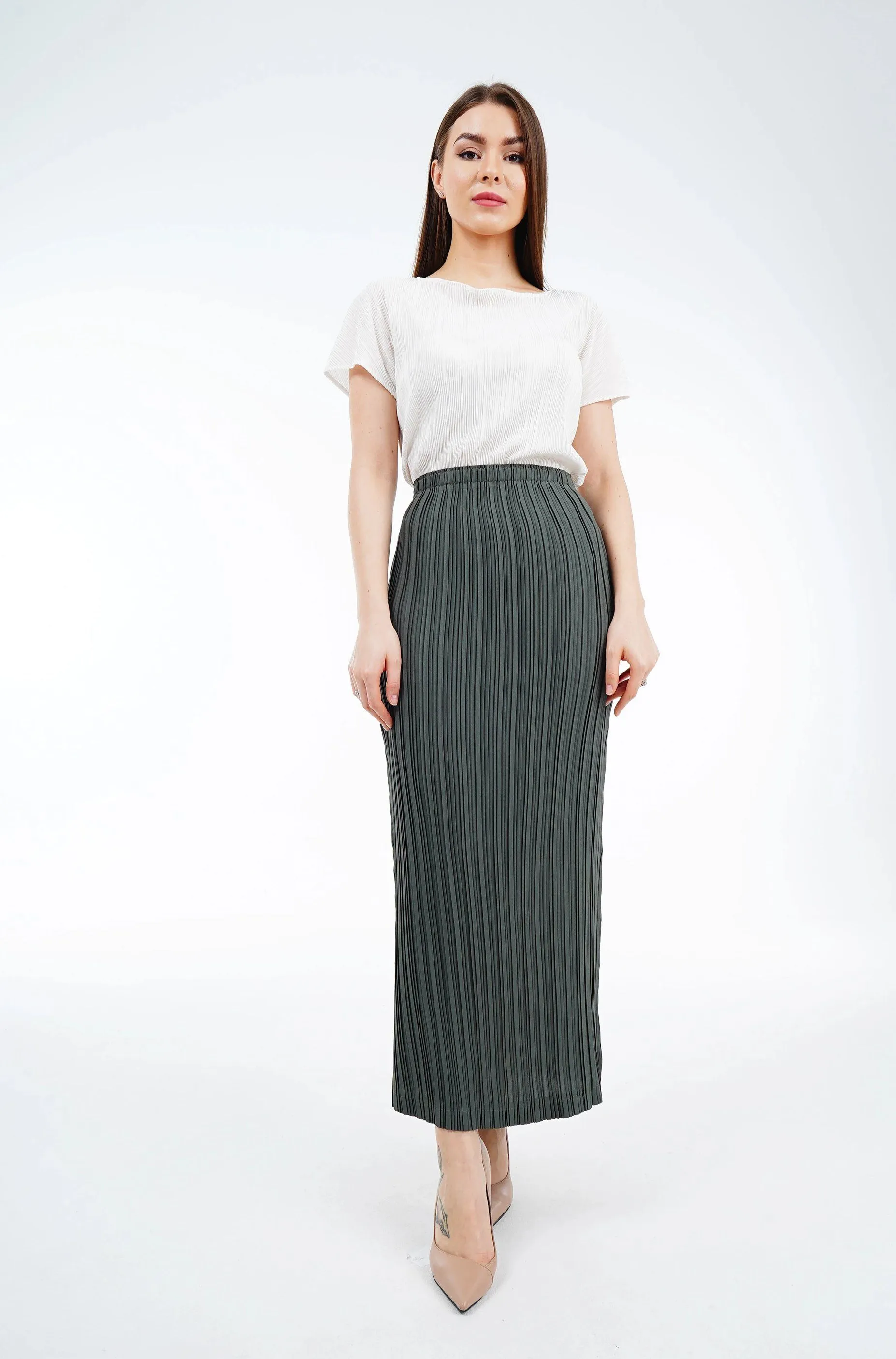 Tyler Pleated Pencil Skirt