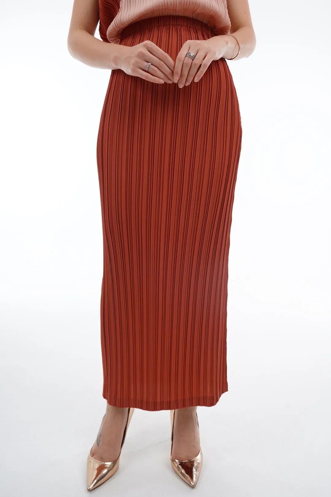 Tyler Pleated Pencil Skirt