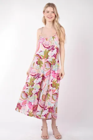 VERY J Tropical Printed Cami Midi Dress