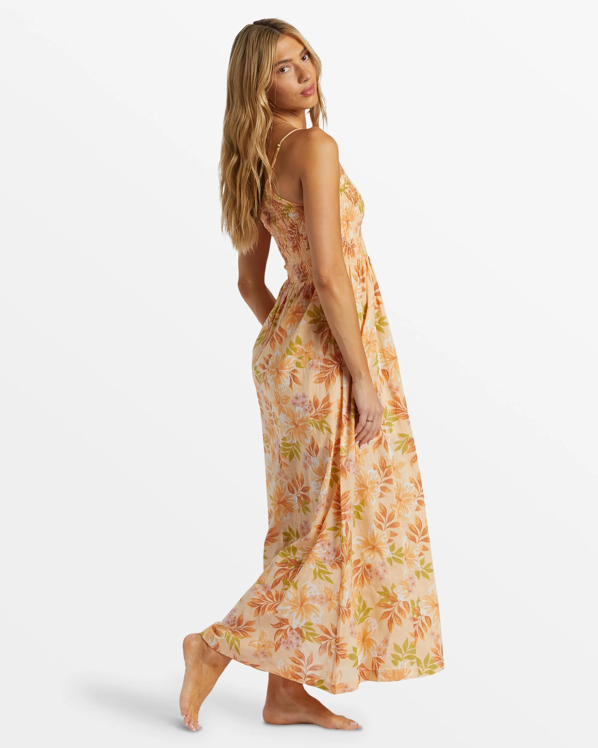 Warmer Days One Shoulder Maxi Dress - Peach Whip