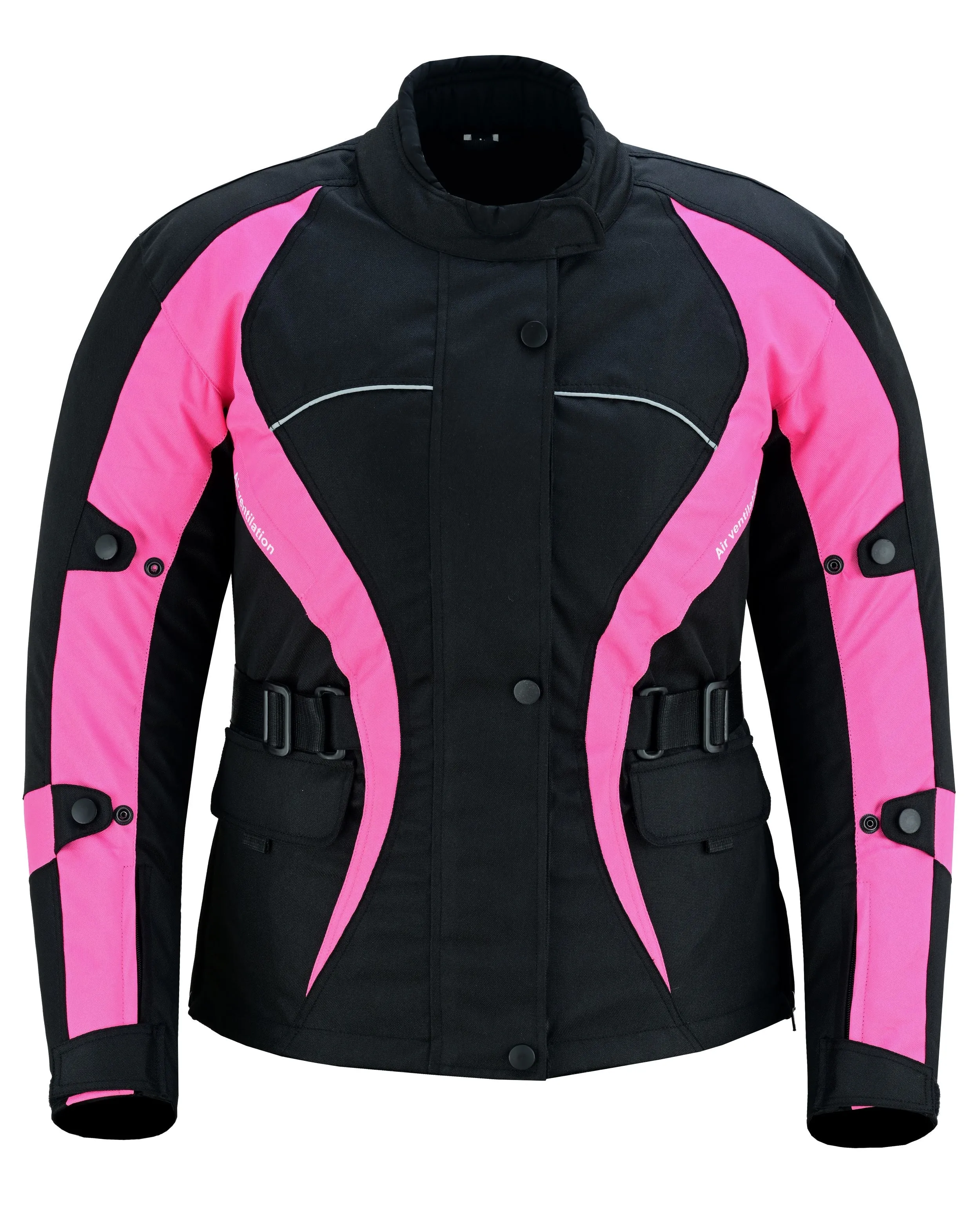 WARRIOR Gears New Ladies Motorcycle Textile 600D Cordura Waterproof Breathable Ventilation CE Armour Removable Lining Womens Motorbike Bikers Protection Jacket