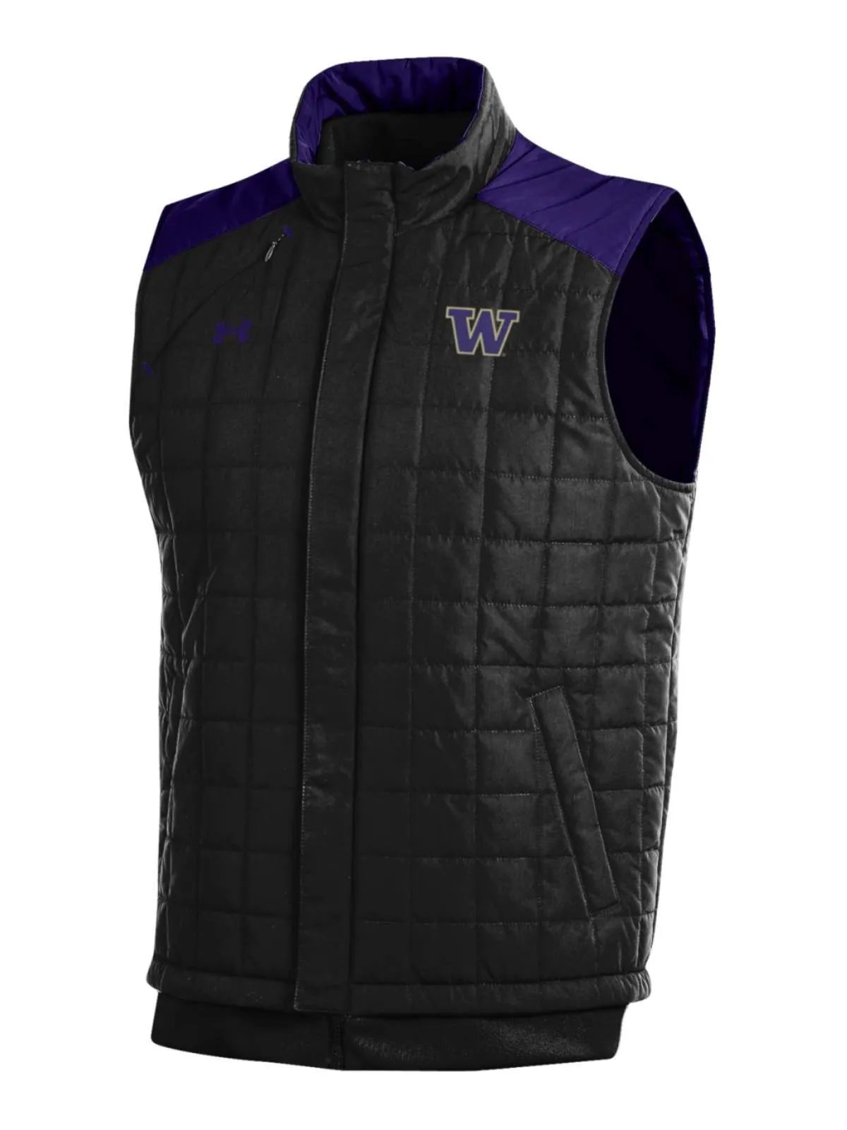 Washington Huskies Under Armour Black Storm Loose Coldgear Full Zip Vest